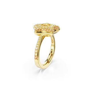 Swarovski Sublima ring, Round cut, Star, Multicolored, 18K gold finish 5767346