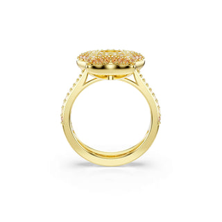 Swarovski Sublima ring, Round cut, Star, Multicolored, 18K gold finish 5767346