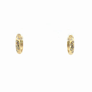 Lab Grown Bezel Diamond Huggie Hoop Earrings