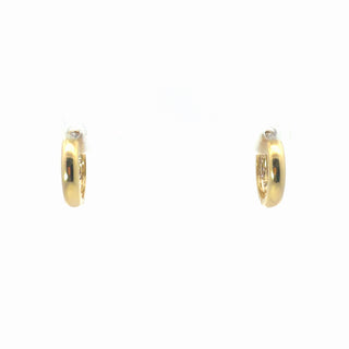 Lab Grown Bezel Diamond Huggie Hoop Earrings