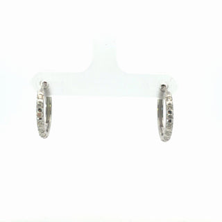 Sterling Silver Rhodium Plated Lab Grown Diamond Hoop Earrings