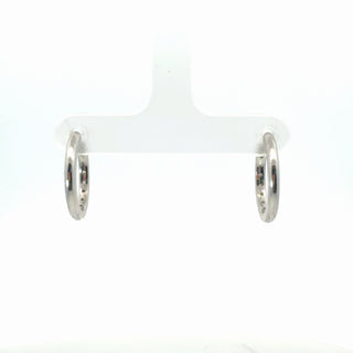 Sterling Silver Rhodium Plated Lab Grown Diamond Hoop Earrings