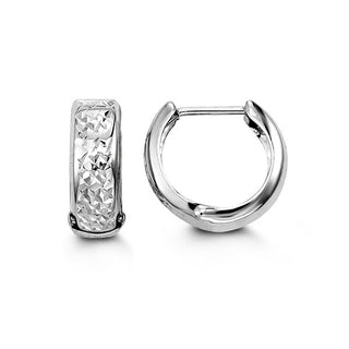 Pendientes de aro / Huggie / con bisagras de oro tricolor de 10 quilates