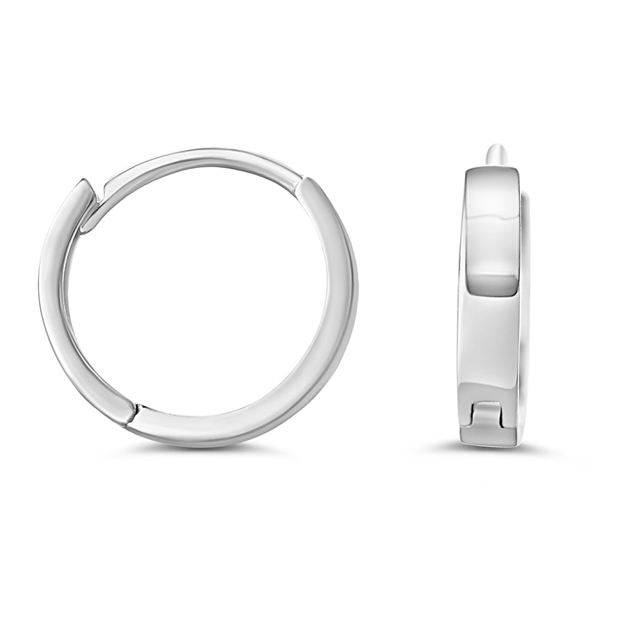 Huggies de oro blanco de 10 quilates - 9 mm