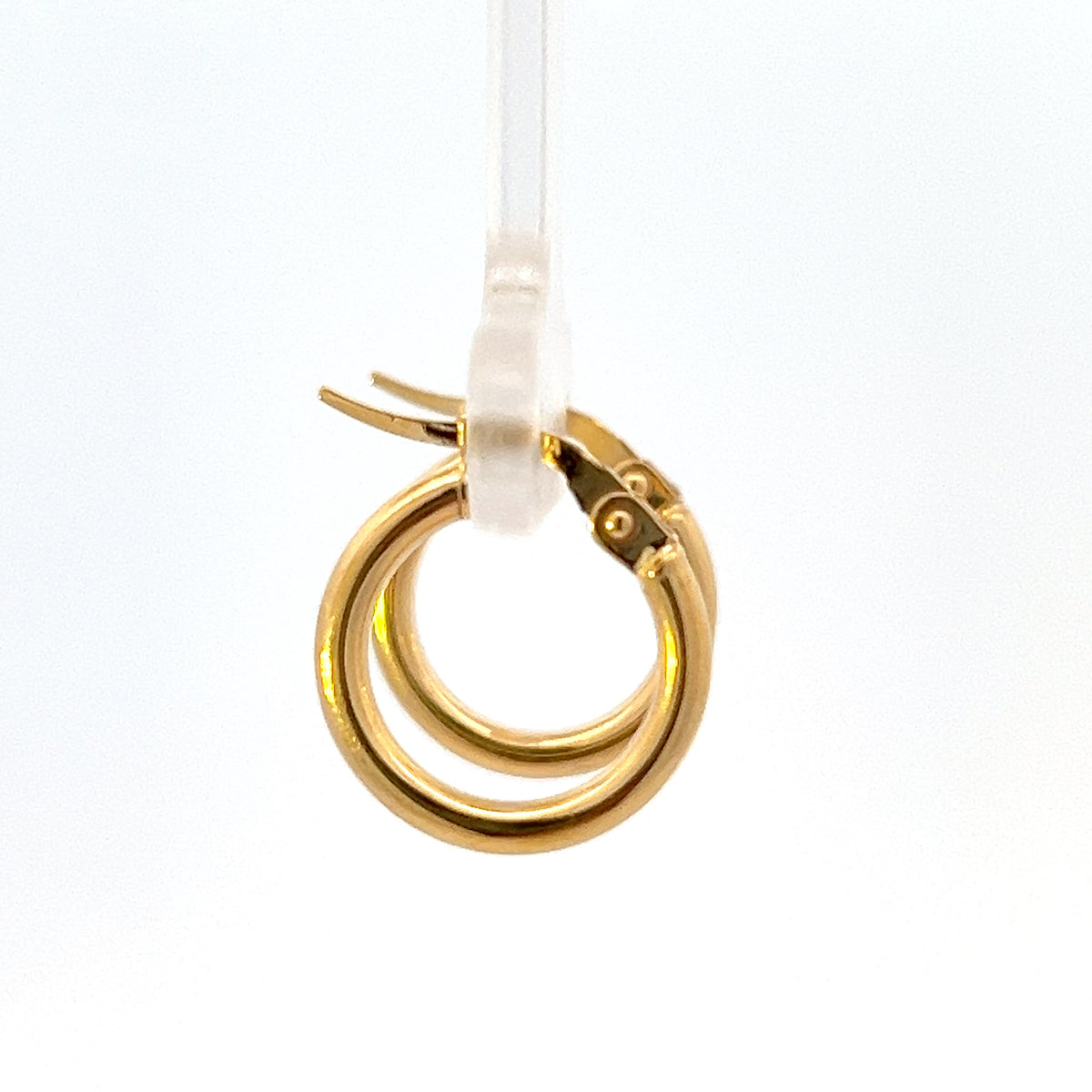 10K Yellow Gold 2mm Tube  Hoop Earrings small