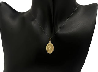 10K Yellow Gold Oval St. Christopher's 3D Charm - 19X12mm
