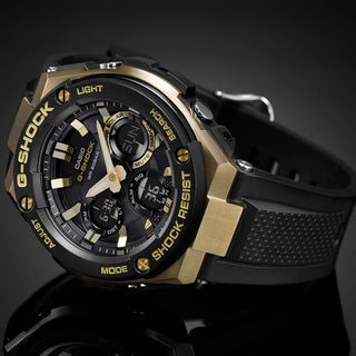Casio Sports Watch Solar World Time Analog Digital Gold Black, Multi, one Size (GST-S100G-1ACR)