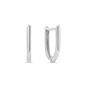 10K White Gold Huggie Earring
