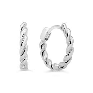10K White Gold Huggie Earring