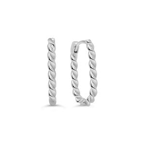 10K White Gold Huggie Earring