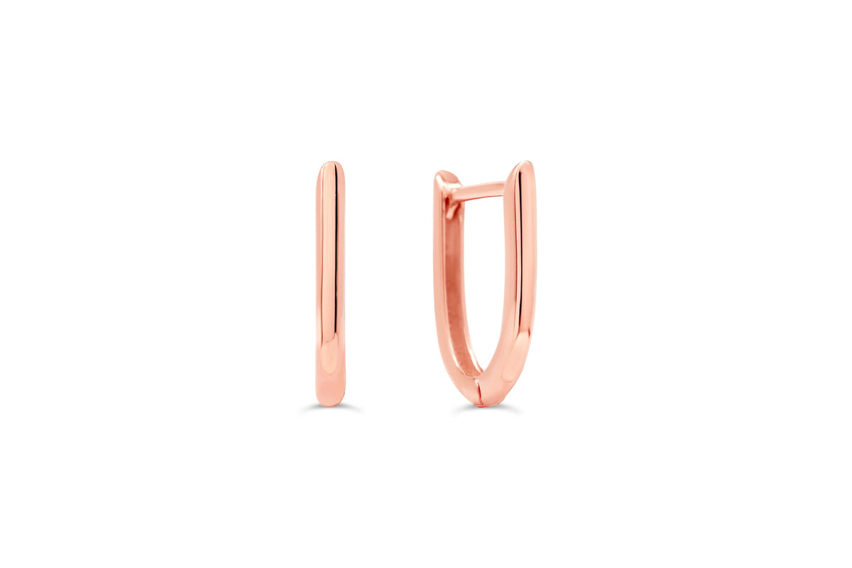 10K Rose Gold Huggie Earring