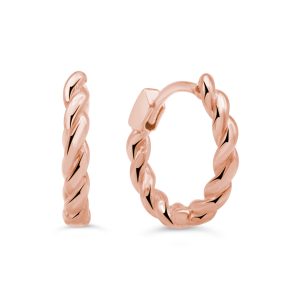 10K Rose Gold Huggie Earring