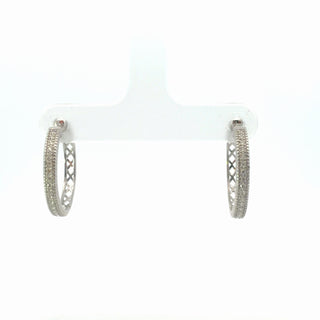 Sterling silver Lab Grown Diamond Hoop Earrings