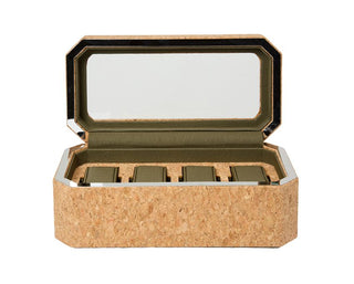 Caja de reloj Cortica de 4 piezas 