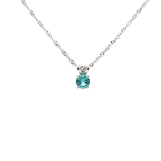 925 Silver Synthetic Alexandrite Necklace, 18"