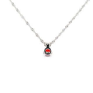 925 Silver Synthetic Garnet Necklace 18"