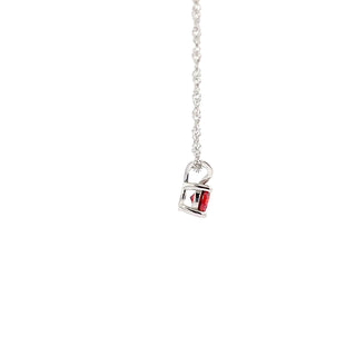 925 Silver Synthetic Garnet Necklace 18"