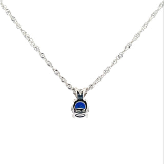 925 Silver Synthetic Sapphire Necklace 18"