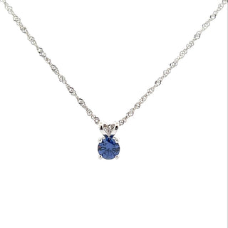 925 Silver Synthetic Tanzanite Necklace 18"