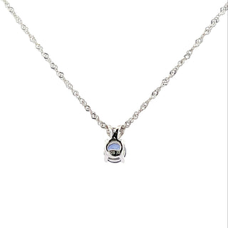 925 Silver Synthetic Tanzanite Necklace 18"