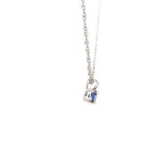 925 Silver Synthetic Tanzanite Necklace 18"