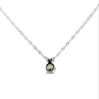 925 Silver Synthetic Peridot Necklace 18"