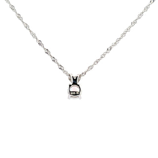 925 Silver Synthetic Opal Necklace 18"