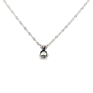 925 Silver Synthetic Green Topaz Necklace 18"