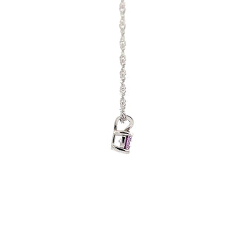 925 Silver Synthetic Amethyst Necklace 18"