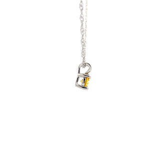 925 Silver Synthetic Citrine Necklace 18"