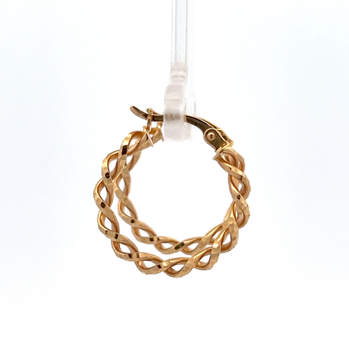 10K Yellow Gold Spring Hoop Earrings