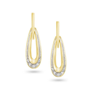 Plated Lab Grown Diamond Dangle Style Earrings