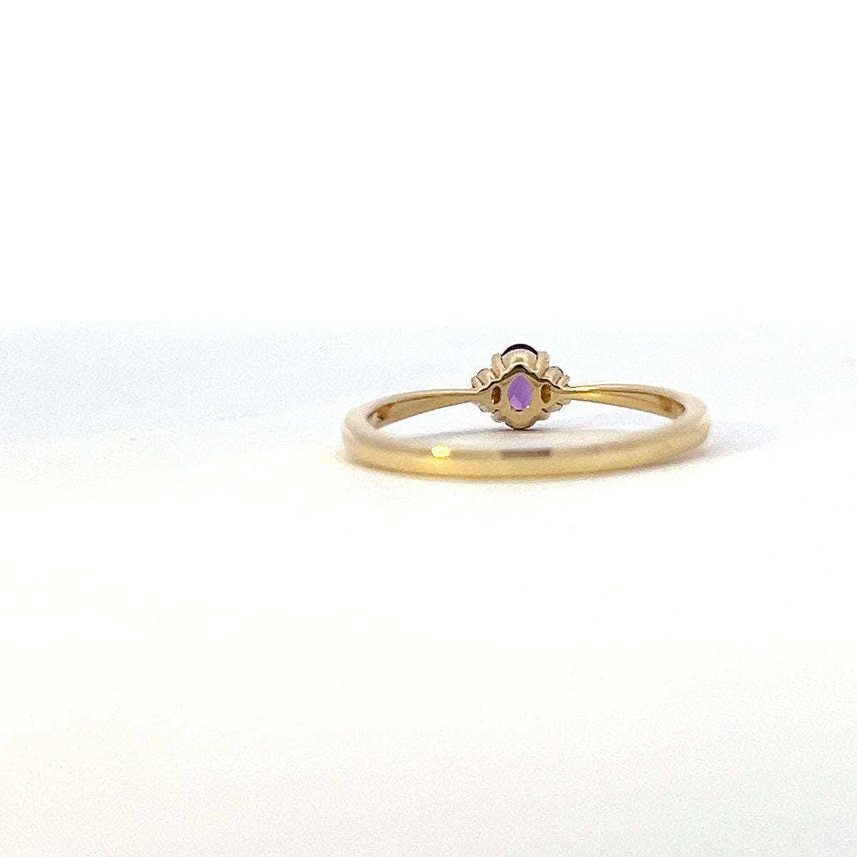 10K Yellow Gold 0.16cttw Amethyst and 0.03cttw Diamond Ring