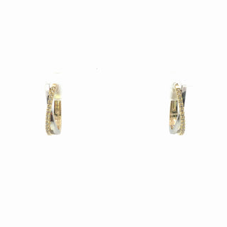 Lab Grown Diamond Crossover Hoop Earrings.