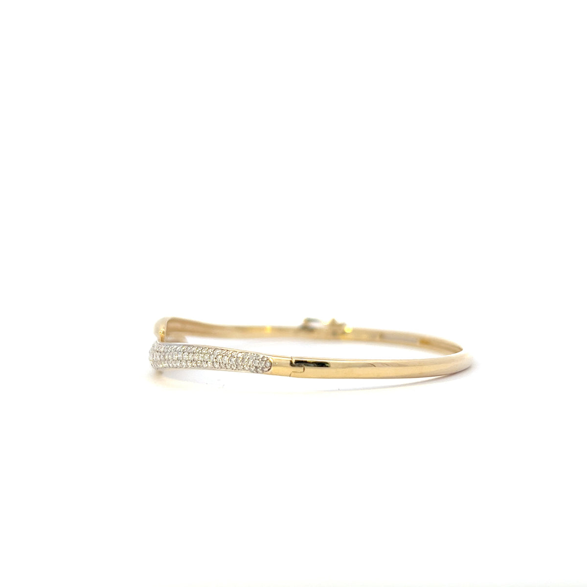10K Yellow Gold 1.25cttw Diamond Bangle Bracelet