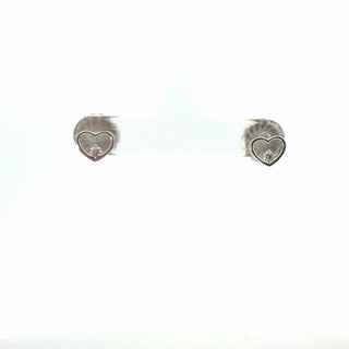 Sterling Silver Lab Grown Diamond Heart Stud Earrings