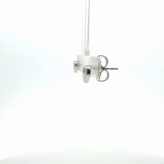 Sterling Silver Lab Grown Diamond Heart Stud Earrings