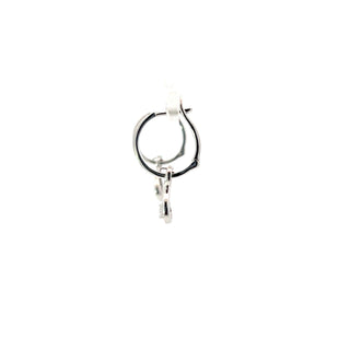 Plated Lab Grown Diamond Dangle Infinity Hoop Huggie Earrings