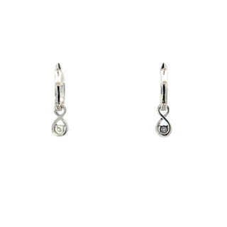 Plated Lab Grown Diamond Dangle Infinity Hoop Huggie Earrings