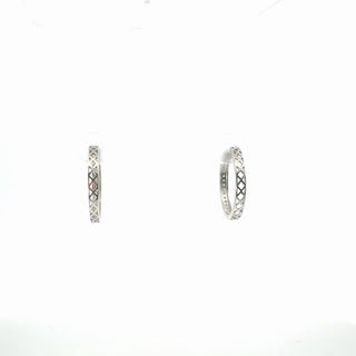 Rhodium Plated Lab Grown Diamond Hoop Earrings