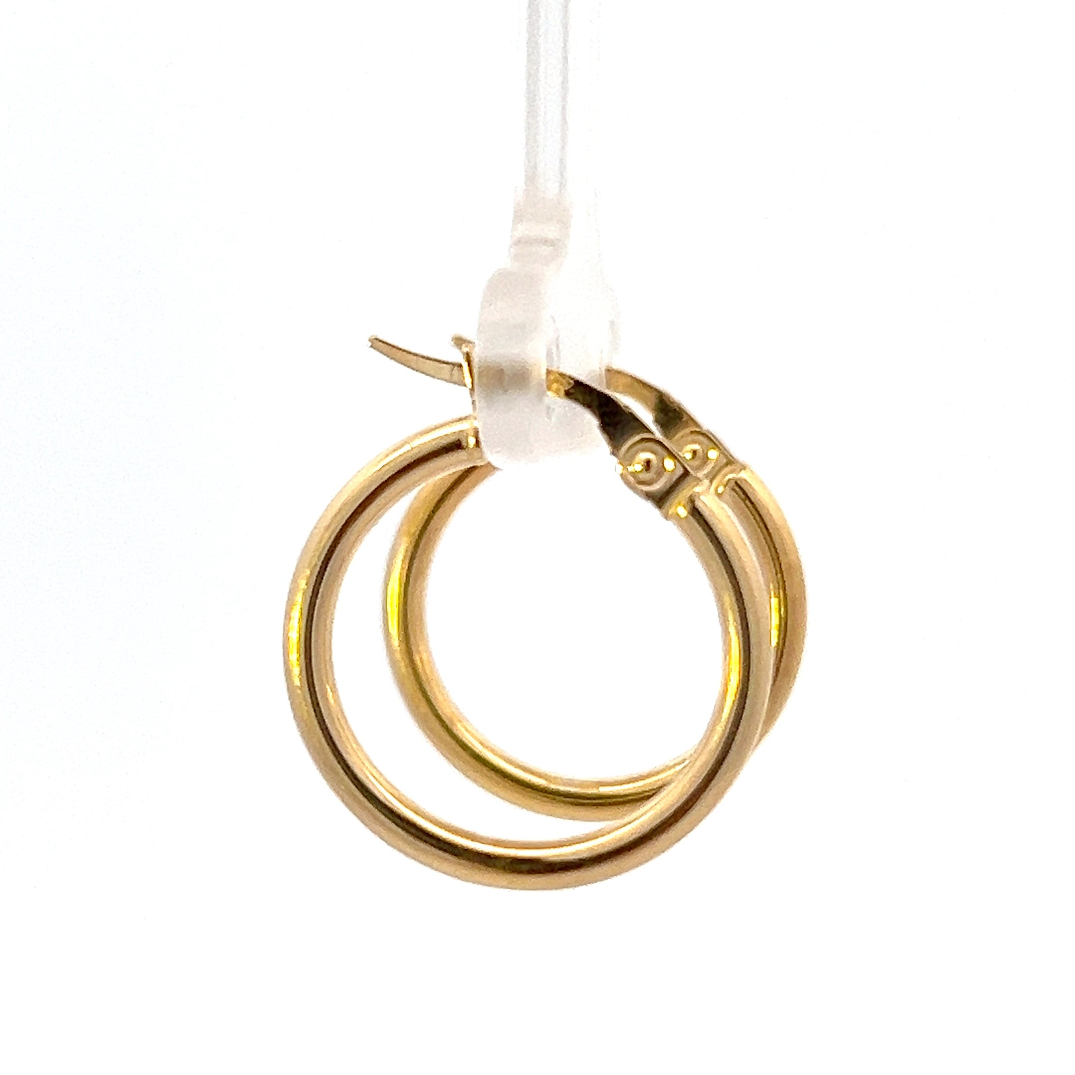 10K Yellow Gold 3mm Tube  Hoop Earrings small