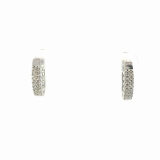 Sparkling Pave set Lab Diamond Double Row Earrings