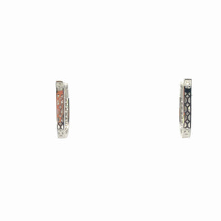 Sparkling Pave set Lab Diamond Double Row Earrings