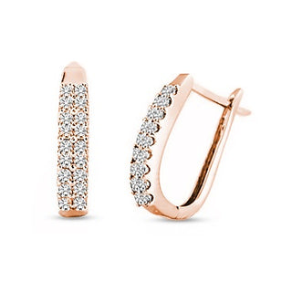 Sparkling Pave set Lab Diamond Double Row Earrings