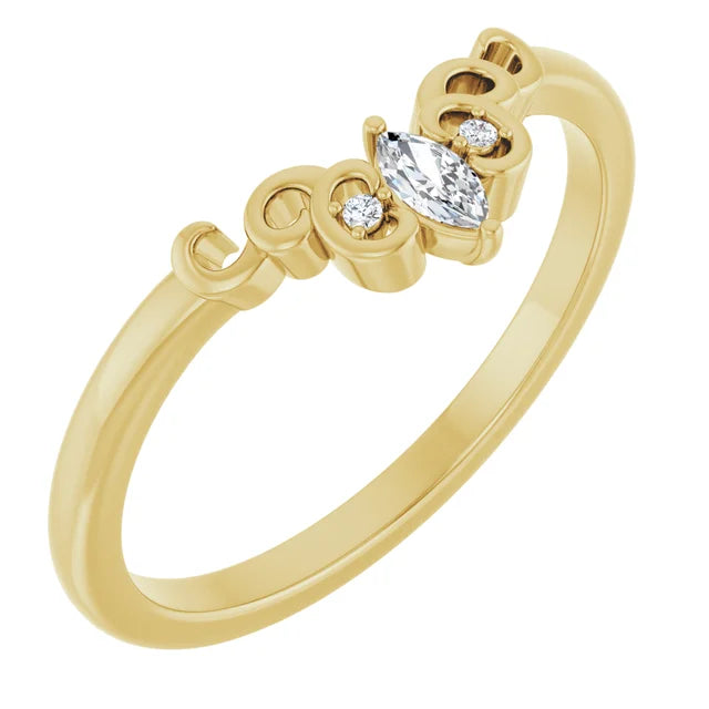 14K White, Yellow or Rose Gold 0.07cttw Diamond Ring