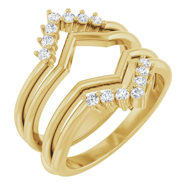 14K White, Yellow or Rose Gold 0.25cttw Diamond Ring