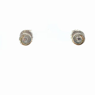 Lab Grown Two-Tone Diamond Trinity Stud Earrings