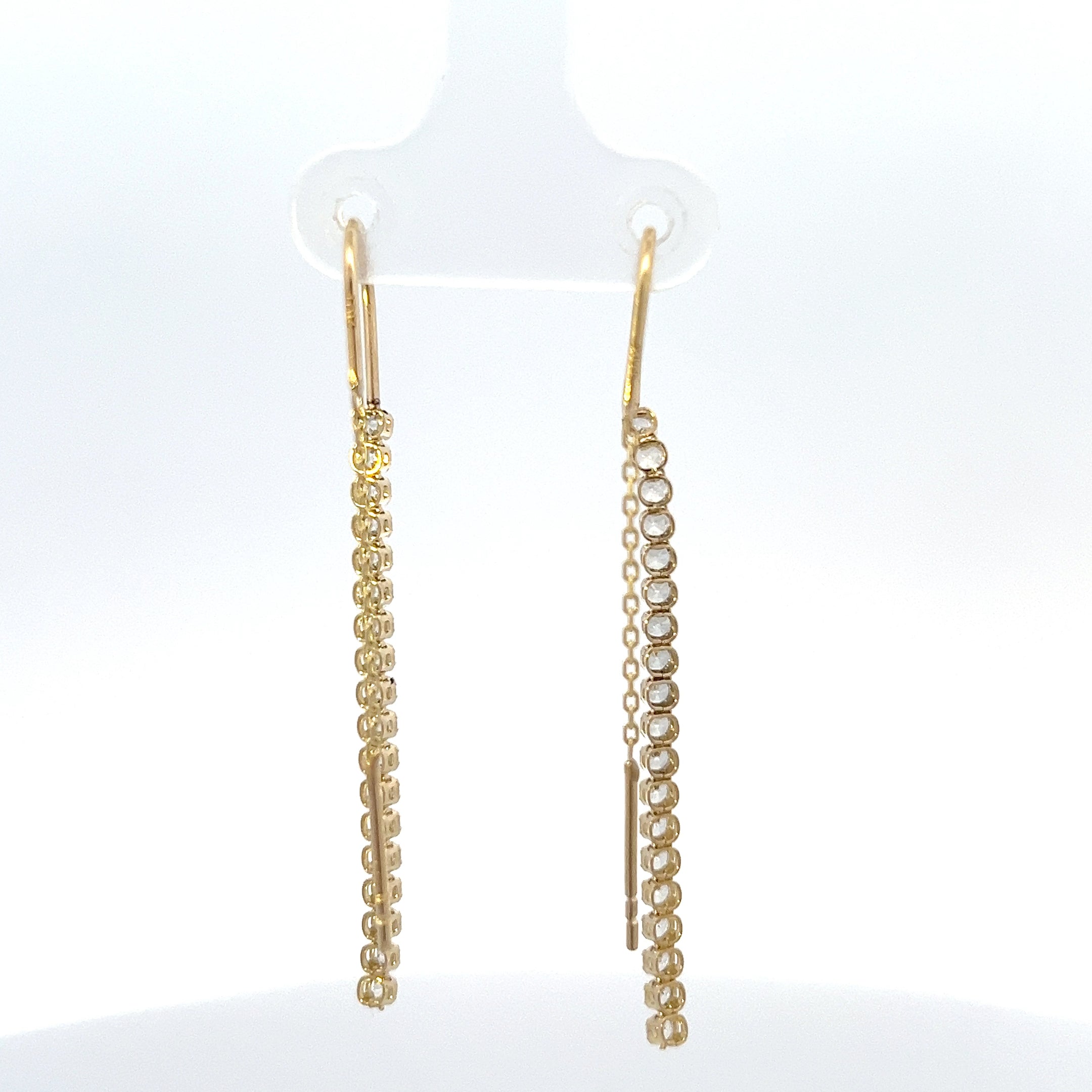 10K Yellow Gold Cubic Zirconia Tennis Earrings