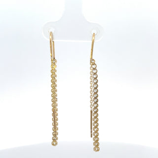 10K Yellow Gold Cubic Zirconia Tennis Earrings