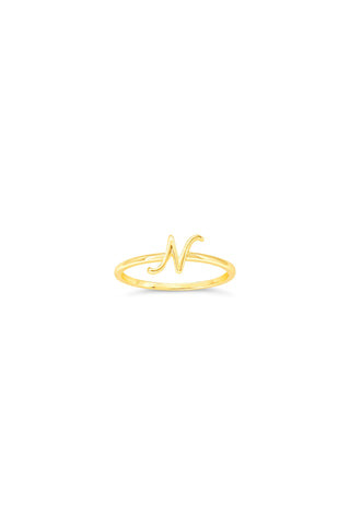 10K Yellow Gold Initial Rings